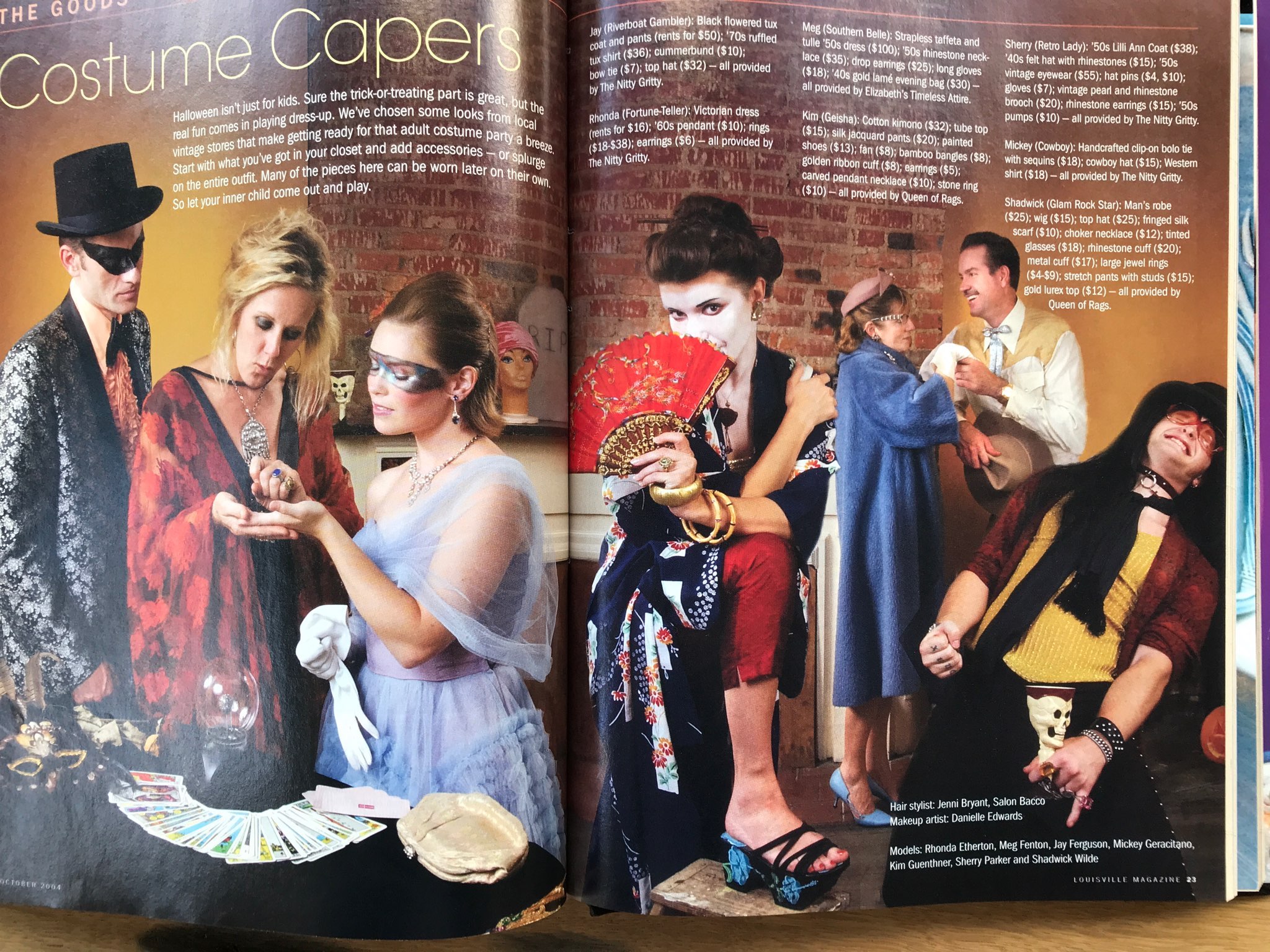 Louisville Magazine spread of costumes
