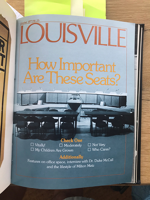 Louisville Magazine's October 1977 cover
